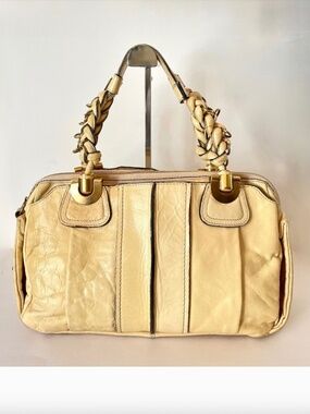 Chloe Heloise Large Beige Hand Bag Leather